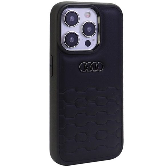 Audi GT Szintetikus bőr iPhone 15 Pro 6.1 "fekete keménytok AU-TPUPCIP15P-GT/D2-BK
