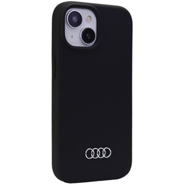 Audi szilikon tok iPhone 15 / 14 / 13 6.1" fekete keménytok AU-LSRIP15-Q3/D1-BK