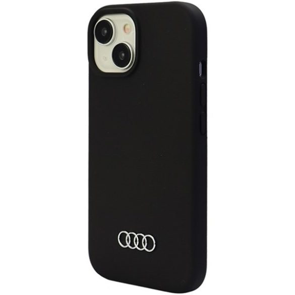 Audi szilikon tok iPhone 15 / 14 / 13 6.1" fekete keménytok AU-LSRIP15-Q3/D1-BK