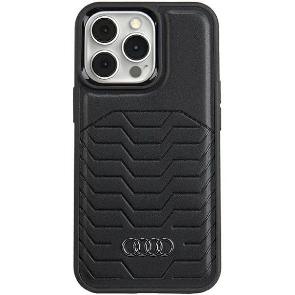 Audi AU-TPUPCMIP13P-GT/D3-BK műbőr MagSafe keménytok iPhone 13 Pro / 13 - fekete