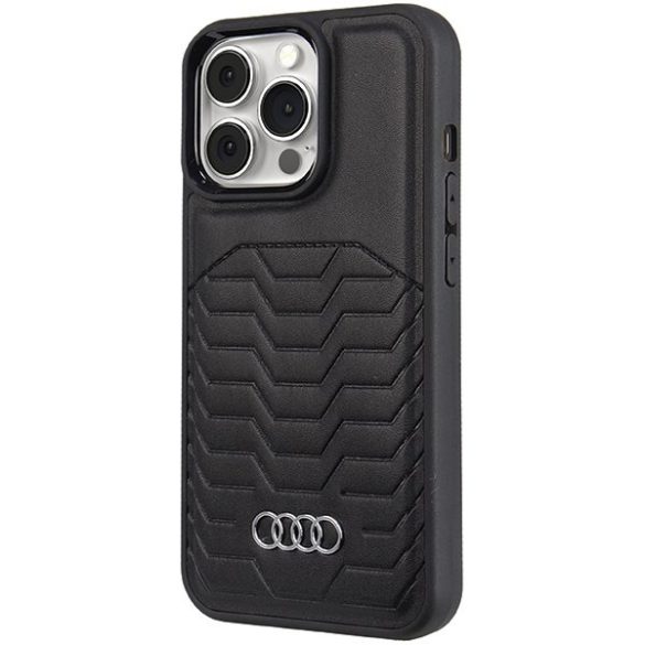 Audi AU-TPUPCMIP13P-GT/D3-BK műbőr MagSafe keménytok iPhone 13 Pro / 13 - fekete