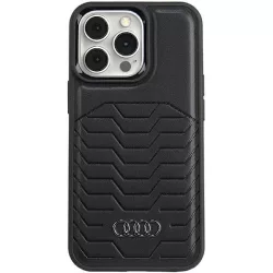   Audi AU-TPUPCMIP13PM-GT/D3-BK műbőr MagSafe keménytok iPhone 13 Pro Max - fekete
