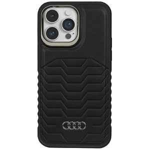 Audi AU-TPUPCMIP14PM-GT/D3-BK műbőr MagSafe keménytok iPhone 14 Pro Max - fekete