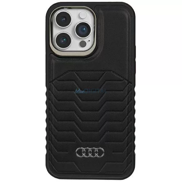 Audi AU-TPUPCMIP14PM-GT/D3-BK műbőr MagSafe keménytok iPhone 14 Pro Max - fekete