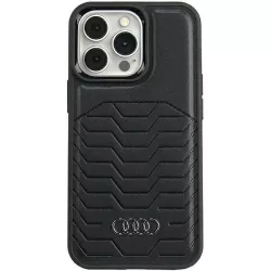   Audi AU-TPUPCMIP15P-GT/D3-BK műbőr MagSafe keménytok iPhone 15 Pro - fekete