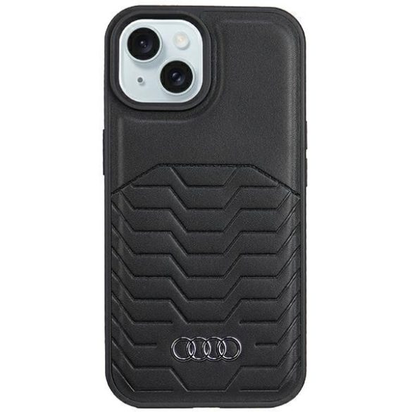 Audi AU-TPUPCMIP15M-GT/D3-BK műbőr MagSafe keménytok iPhone 15 Plus / 14 Plus - fekete 