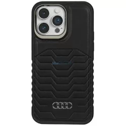   Audi AU-TPUPCMIP15PM-GT/D3-BK műbőr keménytok MagSafe iPhone 15 Pro Max - fekete