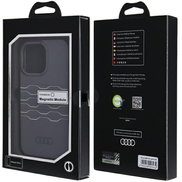 Audi AU-IMLMIP13P-A6/D3-BK IML MagSafe-kompatibilis keménytok iPhone 13/13 Pro - fekete