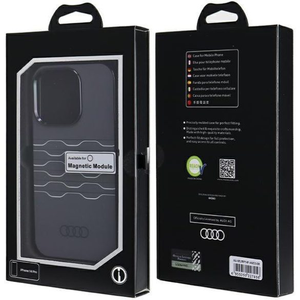 Audi AU-IMLMIP14P-A6/D3-BK IML MagSafe-kompatibilis keménytok iPhone 14 Pro - fekete