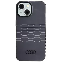   Audi AU-IMLMIP15-A6/D3-BK IML MagSafe-kompatibilis keménytok iPhone 15 - fekete