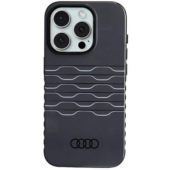 Audi AU-IMLMIP15P-A6/D3-BK IML MagSafe-kompatibilis keménytok iPhone 15 Pro - fekete