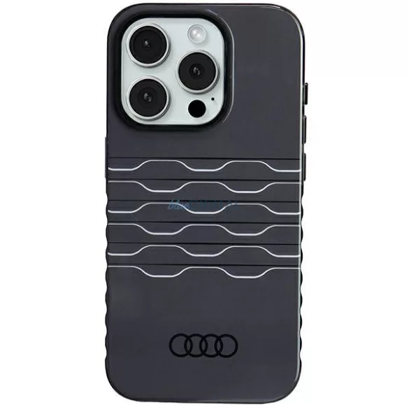 Audi AU-IMLMIP15P-A6/D3-BK IML MagSafe-kompatibilis keménytok iPhone 15 Pro - fekete