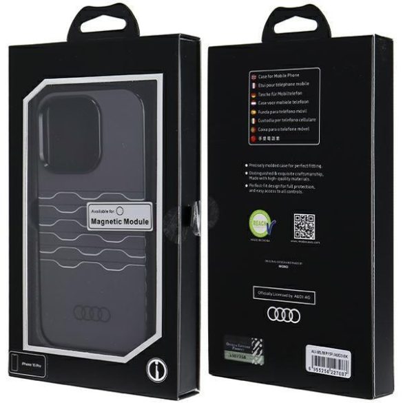 Audi AU-IMLMIP15P-A6/D3-BK IML MagSafe-kompatibilis keménytok iPhone 15 Pro - fekete