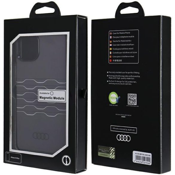 Audi AU-IMLMIP15M-A6/D3-BK IML MagSafe-kompatibilis keménytok iPhone 14 Plus/15 Plus - fekete