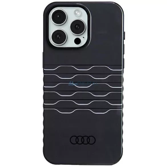 Audi AU-IMLMIP15PM-A6/D3-BK IML MagSafe-kompatibilis keménytok iPhone 15 Pro Max - fekete