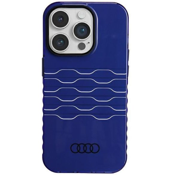Audi AU-IMLMIP14P-A6/D3-BE IML MagSafe-kompatibilis keménytok iPhone 14 Pro - tengerészkék
