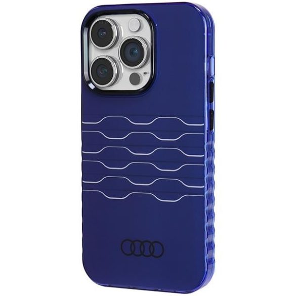 Audi AU-IMLMIP14P-A6/D3-BE IML MagSafe-kompatibilis keménytok iPhone 14 Pro - tengerészkék