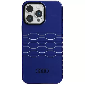 Audi AU-IMLMIP14PM-A6/D3-BE IML MagSafe-kompatibilis keménytok iPhone 14 Pro Max - tengerészkék