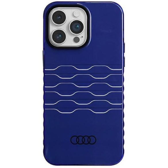 Audi AU-IMLMIP14PM-A6/D3-BE IML MagSafe-kompatibilis keménytok iPhone 14 Pro Max - tengerészkék