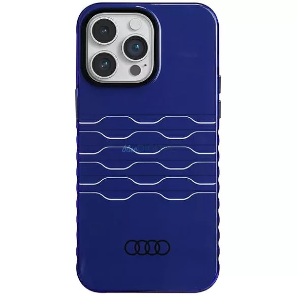 Audi AU-IMLMIP14PM-A6/D3-BE IML MagSafe-kompatibilis keménytok iPhone 14 Pro Max - tengerészkék