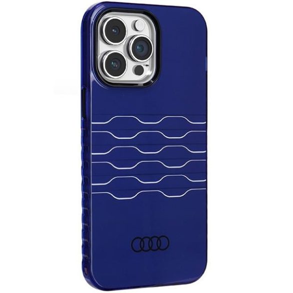Audi AU-IMLMIP14PM-A6/D3-BE IML MagSafe-kompatibilis keménytok iPhone 14 Pro Max - tengerészkék