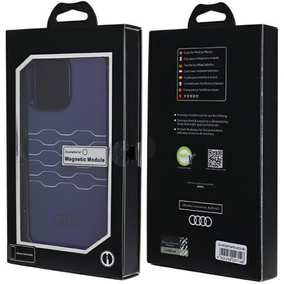 Audi AU-IMLMIP14PM-A6/D3-BE IML MagSafe-kompatibilis keménytok iPhone 14 Pro Max - tengerészkék