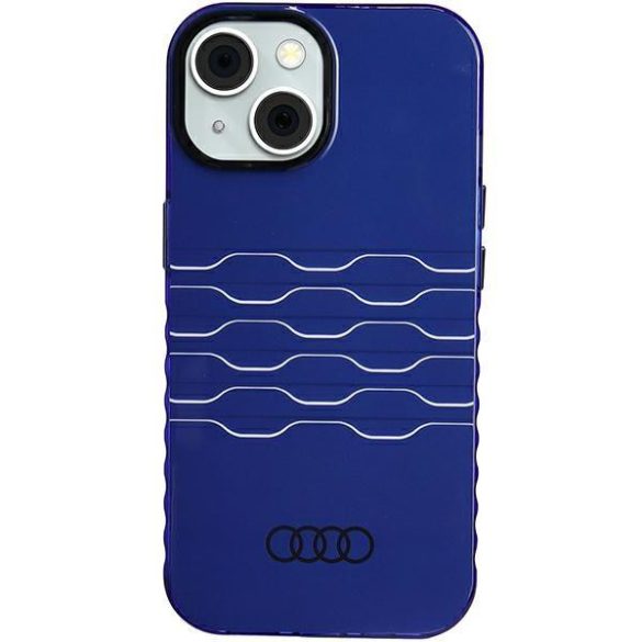 Audi AU-IMLMIP15-A6/D3-BE IML MagSafe-kompatibilis keménytok iPhone 15 - tengerészkék