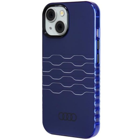 Audi AU-IMLMIP15-A6/D3-BE IML MagSafe-kompatibilis keménytok iPhone 15 - tengerészkék