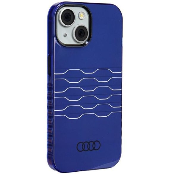 Audi AU-IMLMIP15-A6/D3-BE IML MagSafe-kompatibilis keménytok iPhone 15 - tengerészkék