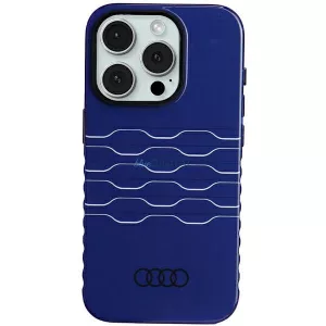 Audi AU-IMLMIP15P-A6/D3-BE IML MagSafe-kompatibilis keménytok iPhone 15 Pro - tengerészkék