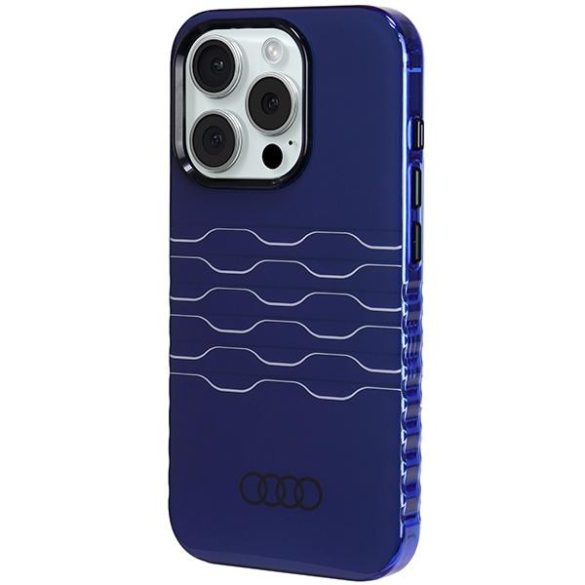 Audi AU-IMLMIP15P-A6/D3-BE IML MagSafe-kompatibilis keménytok iPhone 15 Pro - tengerészkék