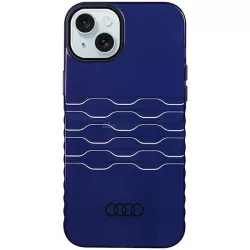   Audi AU-IMLMIP15M-A6/D3-BE IML MagSafe-kompatibilis keménytok iPhone 14 Plus/15 Plus - tengerészkék