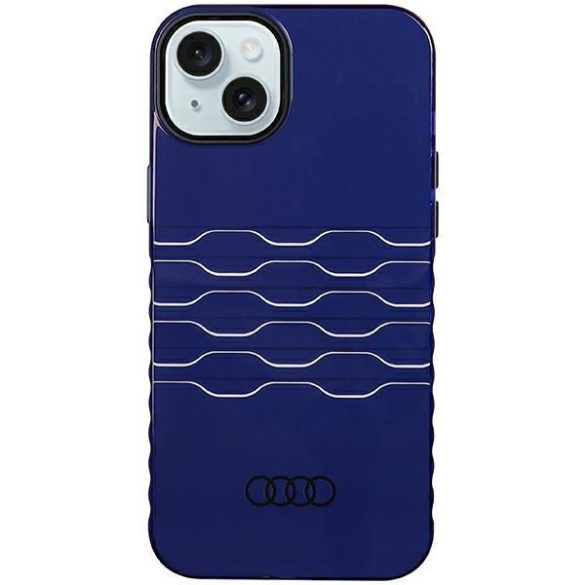 Audi AU-IMLMIP15M-A6/D3-BE IML MagSafe-kompatibilis keménytok iPhone 14 Plus/15 Plus - tengerészkék