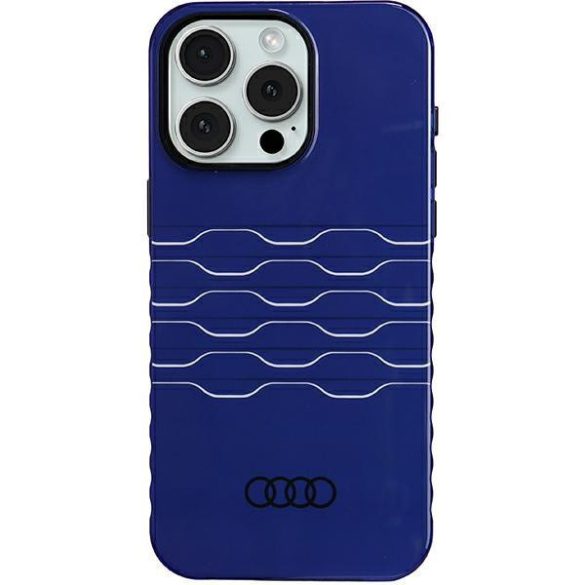 Audi AU-IMLMIP15PM-A6/D3-BE IML MagSafe-kompatibilis keménytok iPhone 15 Pro Max - tengerészkék