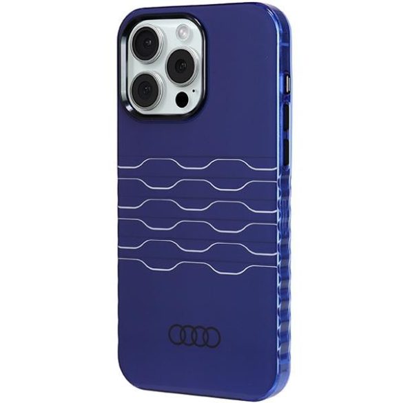 Audi AU-IMLMIP15PM-A6/D3-BE IML MagSafe-kompatibilis keménytok iPhone 15 Pro Max - tengerészkék