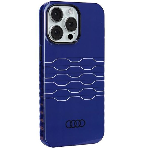 Audi AU-IMLMIP15PM-A6/D3-BE IML MagSafe-kompatibilis keménytok iPhone 15 Pro Max - tengerészkék