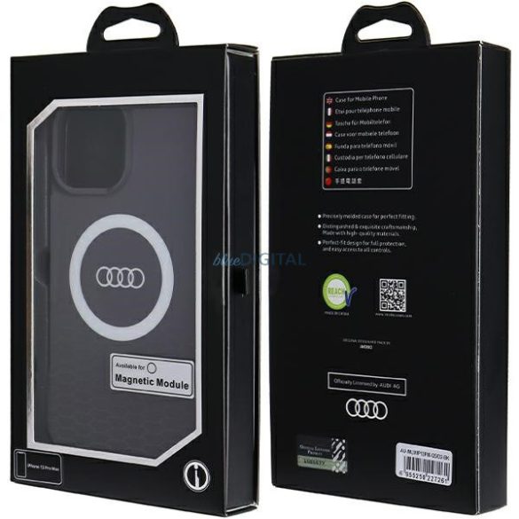 Audi AU-IMLMIP13PM-Q5/D2-BK IML Big Logo MagSafe-kompatibilis keménytok iPhone 13 Pro Max - fekete