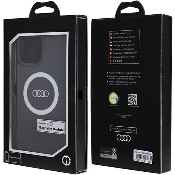 Audi AU-IMLMIP13PM-Q5/D2-BK IML Big Logo MagSafe-kompatibilis keménytok iPhone 13 Pro Max - fekete