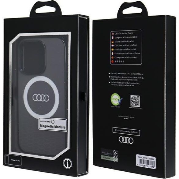 Audi AU-IMLMIP14P-Q5/D2-BK IML Big Logo MagSafe-kompatibilis keménytok iPhone 14 Pro - fekete