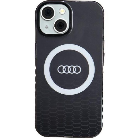 Audi AU-IMLMIP15-Q5/D2-BK IML Big Logo MagSafe-kompatibilis keménytok iPhone 15 - fekete