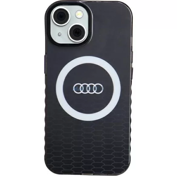 Audi AU-IMLMIP15-Q5/D2-BK IML Big Logo MagSafe-kompatibilis keménytok iPhone 15 - fekete