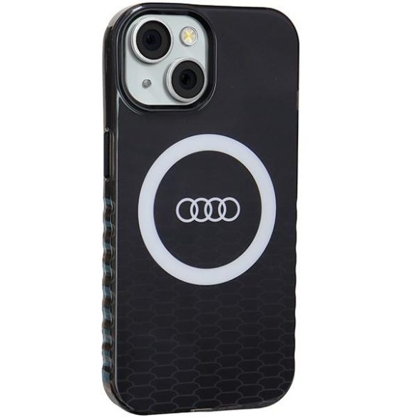 Audi AU-IMLMIP15-Q5/D2-BK IML Big Logo MagSafe-kompatibilis keménytok iPhone 15 - fekete