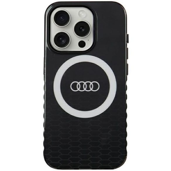 Audi AU-IMLMIP15P-Q5/D2-BK IML Big Logo MagSafe-kompatibilis keménytok iPhone 15 Pro - fekete