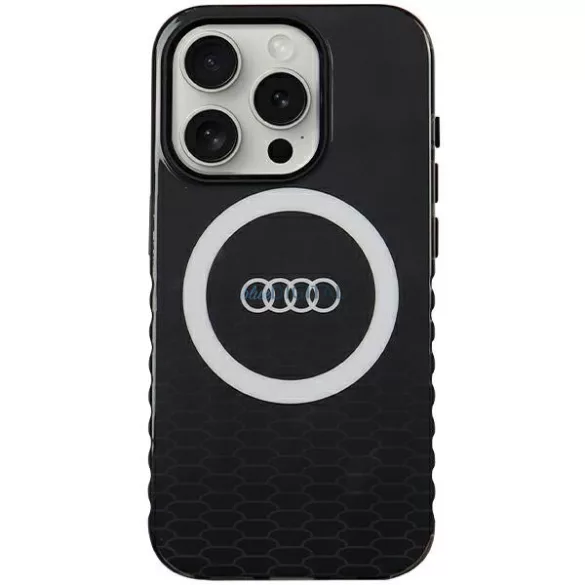 Audi AU-IMLMIP15P-Q5/D2-BK IML Big Logo MagSafe-kompatibilis keménytok iPhone 15 Pro - fekete