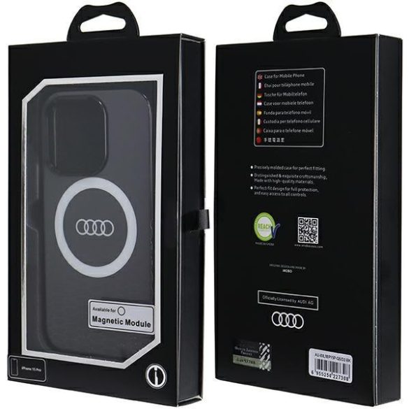 Audi AU-IMLMIP15P-Q5/D2-BK IML Big Logo MagSafe-kompatibilis keménytok iPhone 15 Pro - fekete