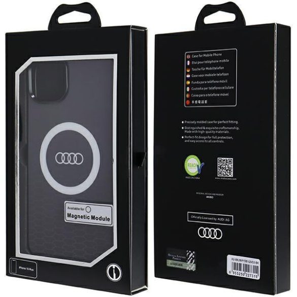 Audi AU-IMLMIP15M-Q5/D2-BK IML Big Logo MagSafe-kompatibilis keménytok iPhone 14 Plus/15 Plus - fekete