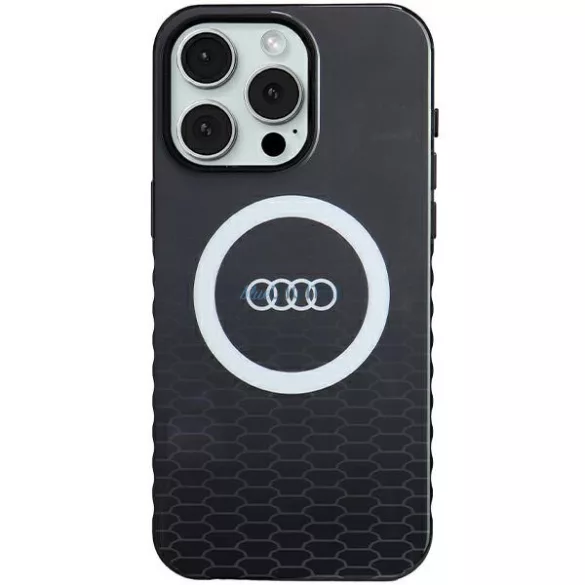 Audi AU-IMLMIP15PM-Q5/D2-BK IML Big Logo MagSafe-kompatibilis keménytok iPhone 15 Pro Max - fekete