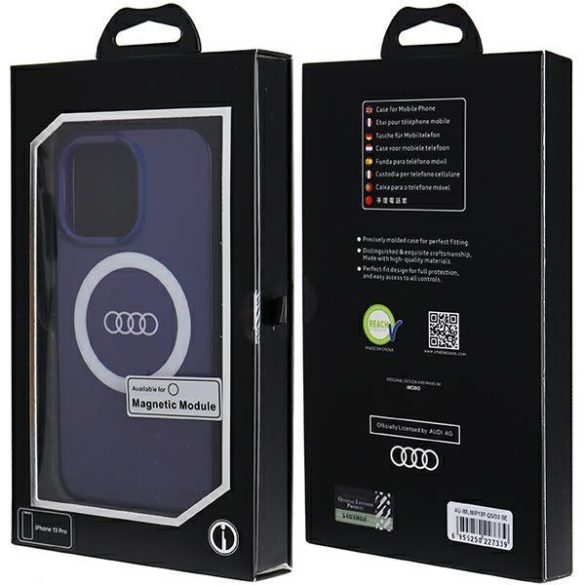 Audi AU-IMLMIP13P-Q5/D2-BE IML Big Logo MagSafe-kompatibilis keménytok iPhone 13/13 Pro - tengerészkék