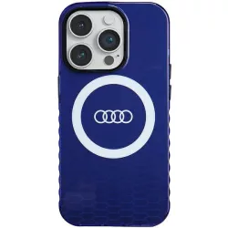  Audi AU-IMLMIP14P-Q5/D2-BE IML Big Logo MagSafe-kompatibilis keménytok iPhone 14 Pro - tengerészkék