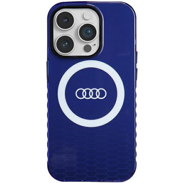 Audi AU-IMLMIP14P-Q5/D2-BE IML Big Logo MagSafe-kompatibilis keménytok iPhone 14 Pro - tengerészkék